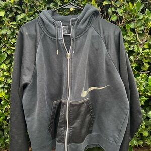 Nike Black Hooded Full Zip-Up Hoodie Size XL